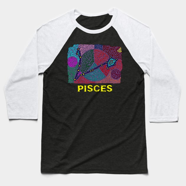 Constellation Pisces Baseball T-Shirt by NightserFineArts